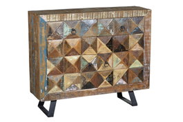 GINER Y COLOMER Cómoda de Recibidor Multicolor en Madera Reciclada